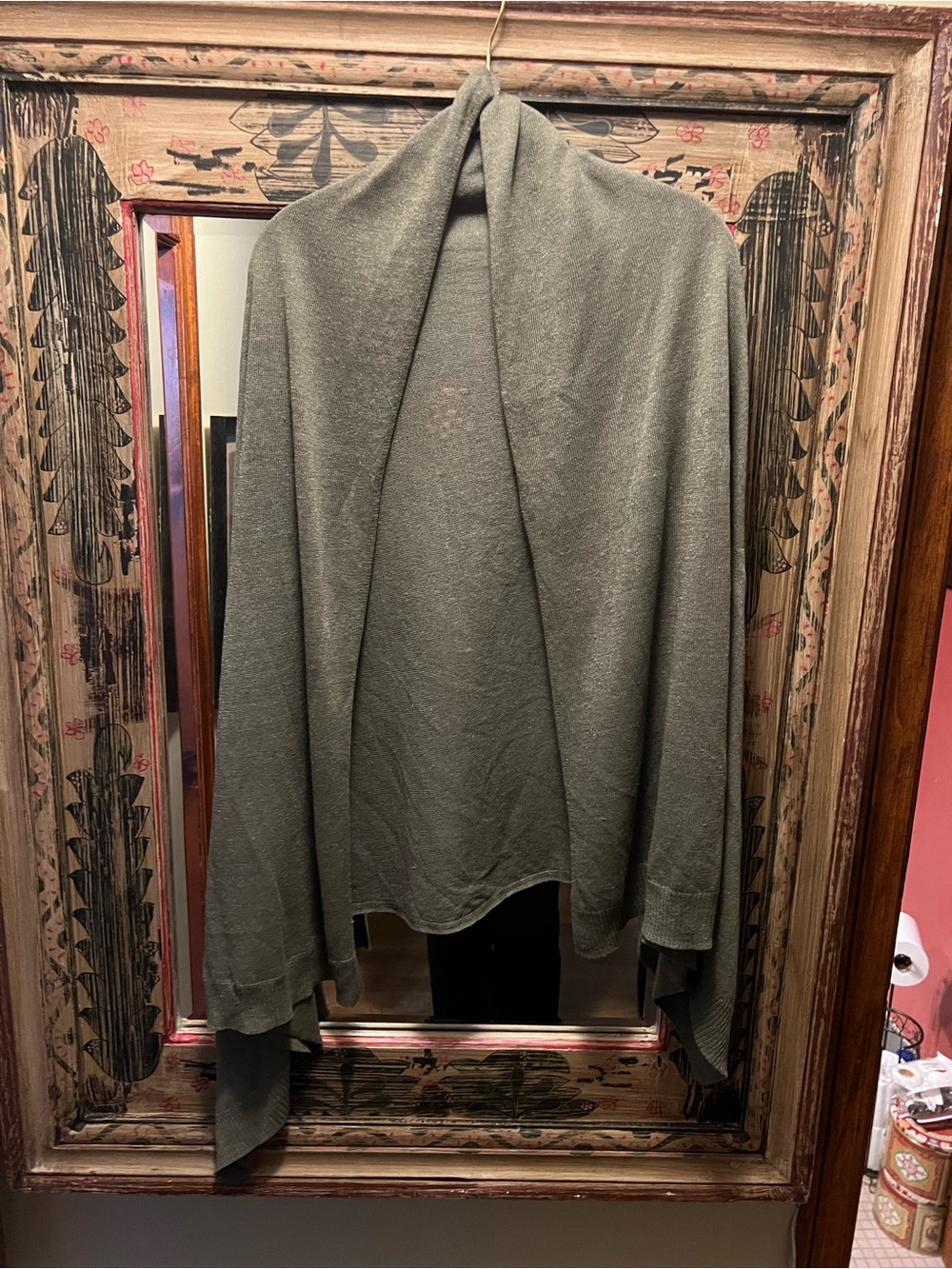 Talbots Olive Green Lightweight Knit Ruana / Travel Wrap